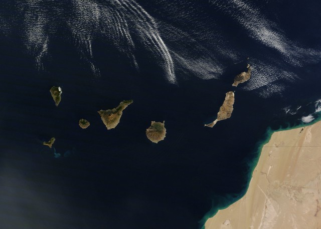 Veduta satellitare dellarcipelago delle Canarie