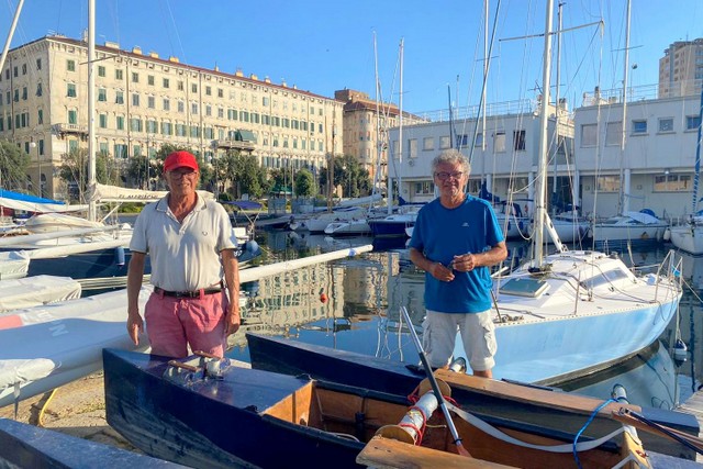 Paolo Lodigiani a sn e Giorgio Mussi a dx allarrivo a Trieste