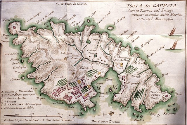 Mappa storica dellIsola di Capraia
