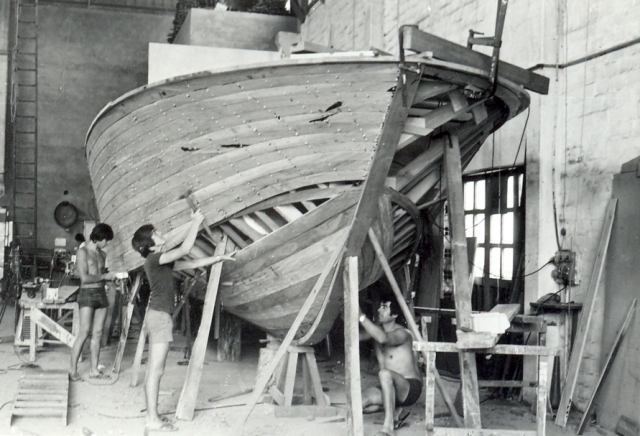 Il cantiere Foschi di Cesenatico in una foto depoca