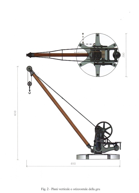 Quaderno 1 - Gru a mano da banchina - piani verticale e orizzontale